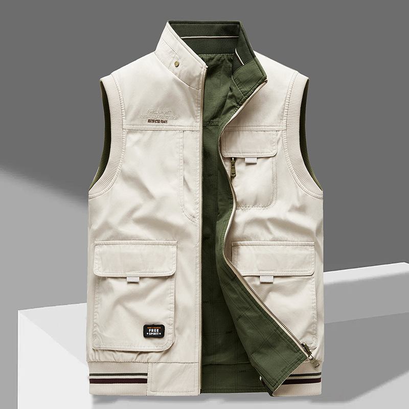 Men's Multi Pocket Vest Zip Front