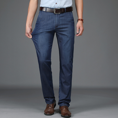 Men's Straight Leg Pants Cotton Belted Front Pockets