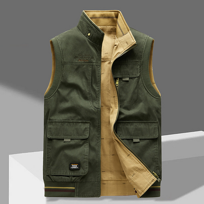 Men's Multi Pocket Vest Zip Front