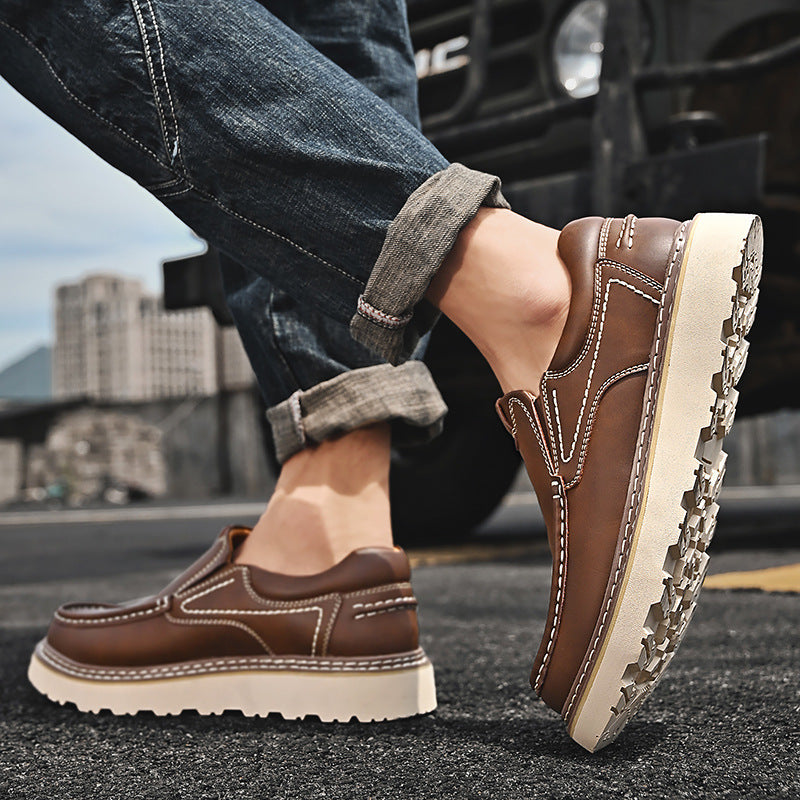 Men's Slip-On Loafers Thick Sole Casual