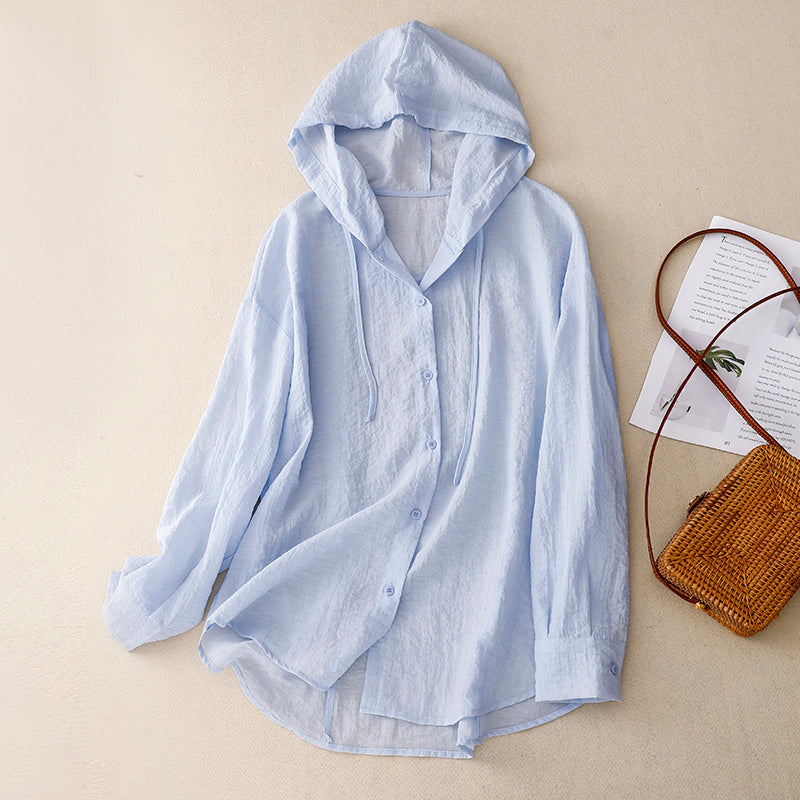 Women's Lightweight Button Hoodie
