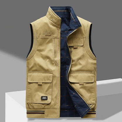 Men's Multi Pocket Vest Zip Front