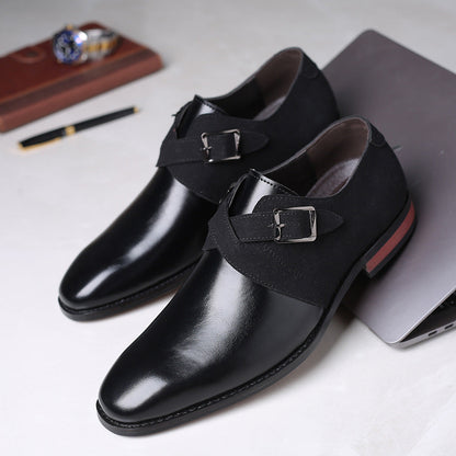 Men's Leather Loafers Buckle Brown