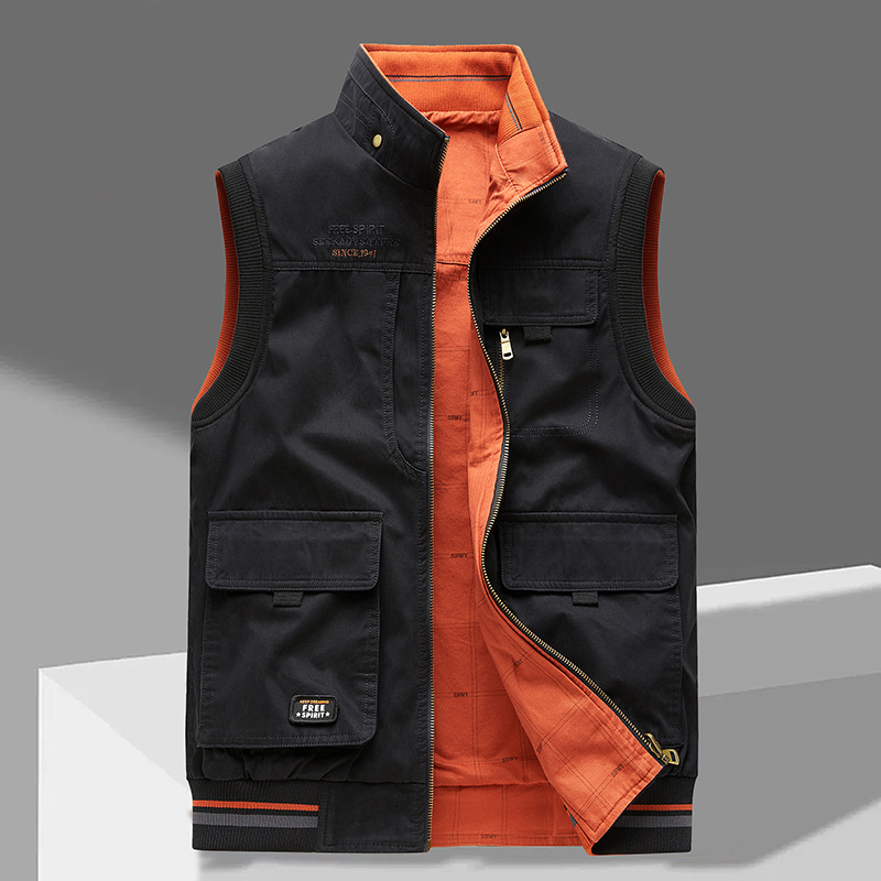 Men's Multi Pocket Vest Zip Front
