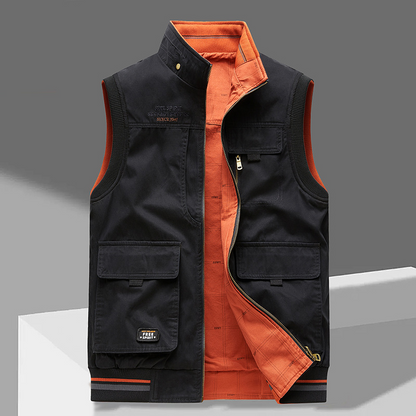 Men's Multi Pocket Vest Zip Front