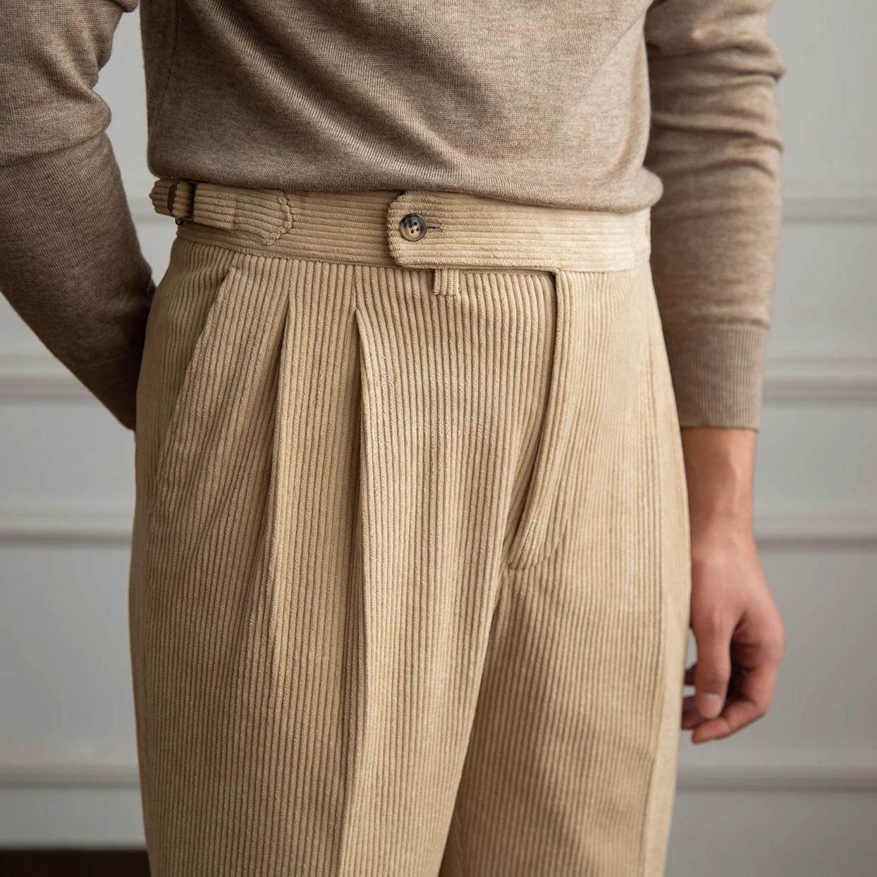 Men's Relaxed Fit Pleated Trousers Smart Casual - VibreMode
