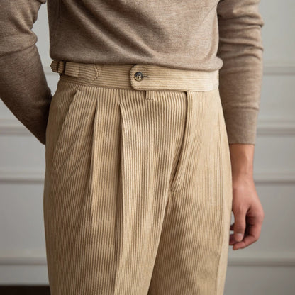Men's Relaxed Fit Pleated Trousers Smart Casual - VibreMode