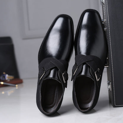 Men's Leather Loafers Buckle Brown