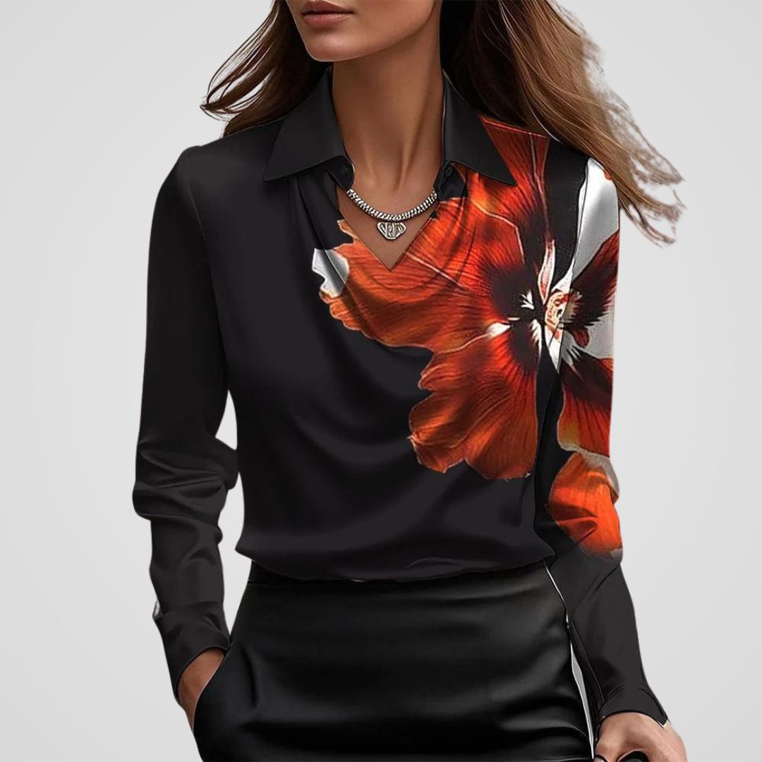 Women's Satin Blouse Draped Neck Satin