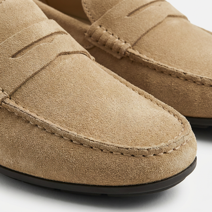 Men's Leather Slip On Loafers with Cushioned Insoles