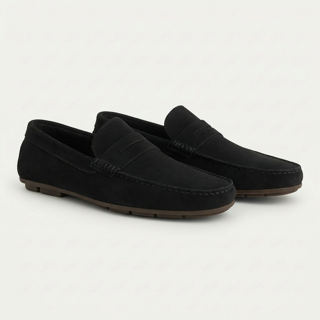 Men's Leather Slip On Loafers with Cushioned Insoles
