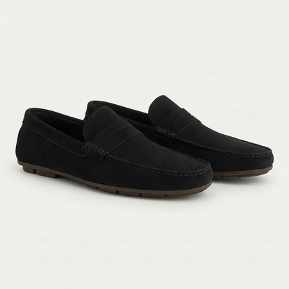 Men's Leather Slip On Loafers with Cushioned Insoles