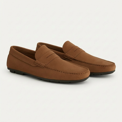 Men's Leather Slip On Loafers with Cushioned Insoles