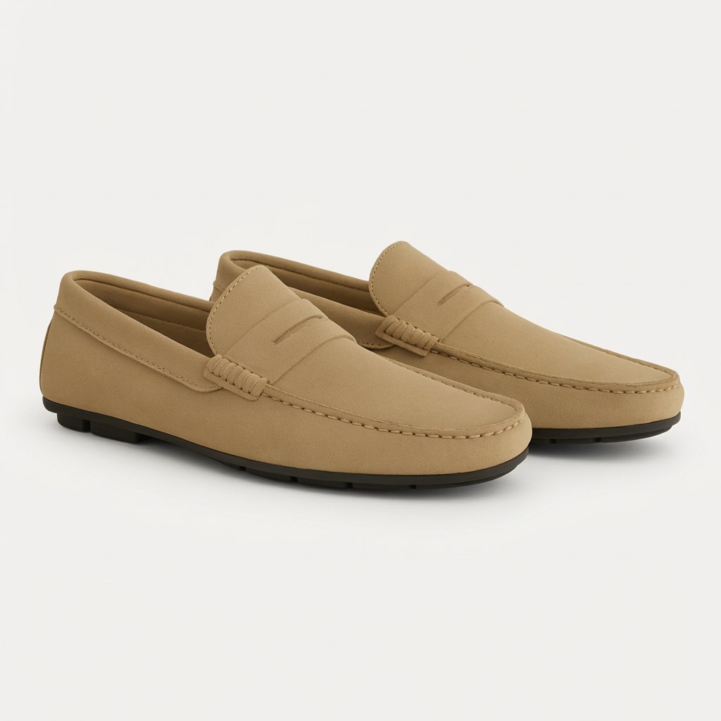 Men's Leather Slip On Loafers with Cushioned Insoles - VibreMode