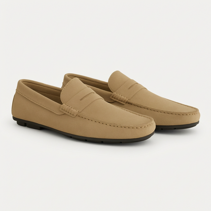 Men's Leather Slip On Loafers with Cushioned Insoles - VibreMode