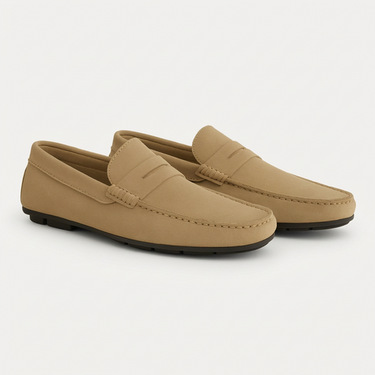 Men's Leather Slip On Loafers with Cushioned Insoles - VibreMode