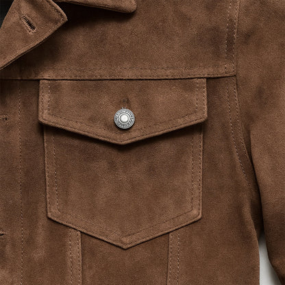 Montclair Men's Suede Cargo Jacket Lightweight Brown