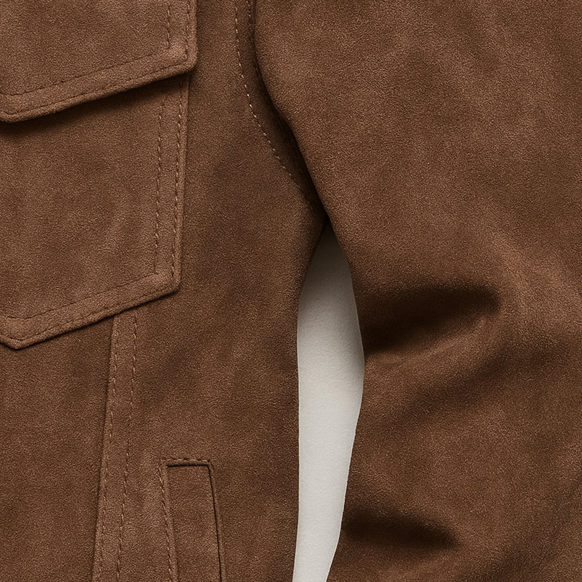 Montclair Men's Suede Cargo Jacket Lightweight Brown