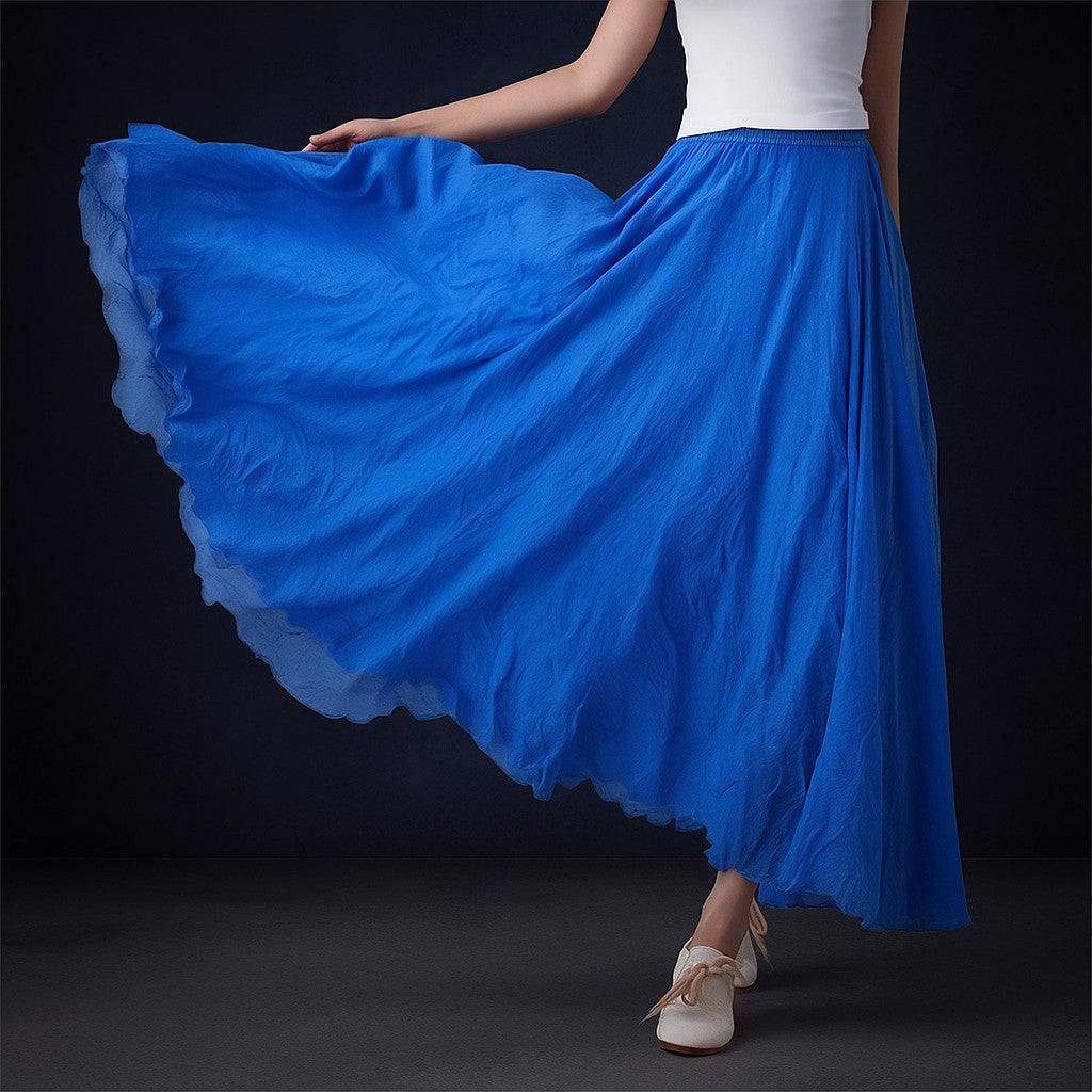Women's Flowy Maxi Skirt Boho Style - VibreMode