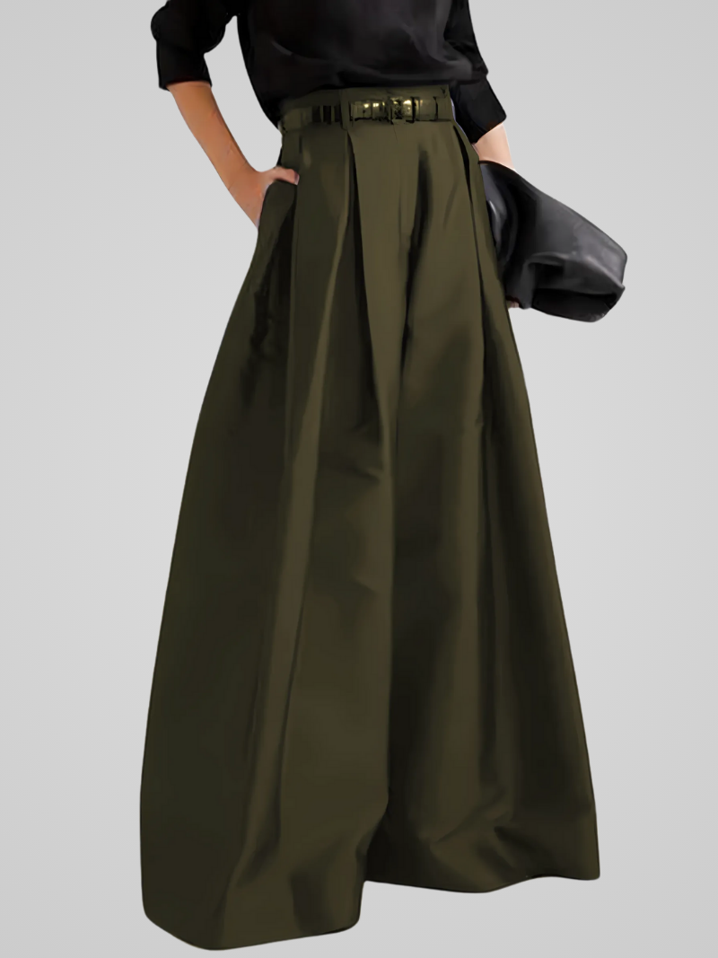 Maxima Women's High-Waisted Long Skirt Formal Autumn Wear