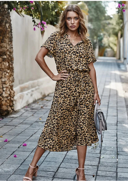 Polka Dot Button Down Midi Dress for Women