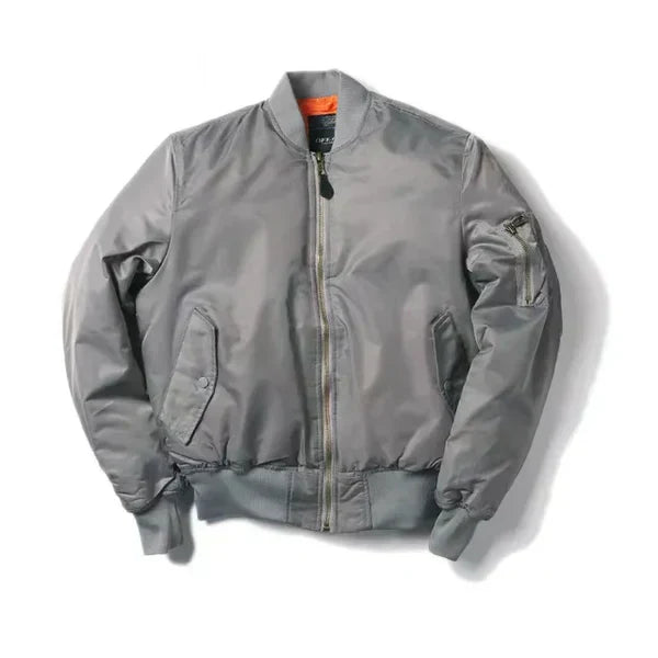 Women's Windproof Bomber Jacket Zip Pocket Ribbed Cuffs