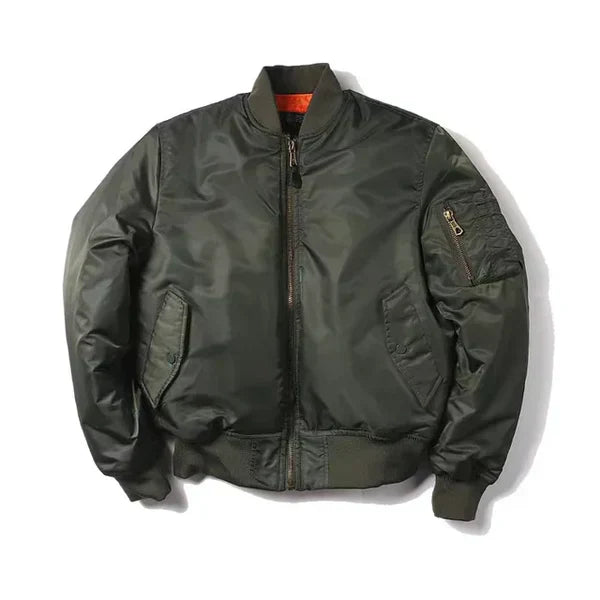 Women's Windproof Bomber Jacket Zip Pocket Ribbed Cuffs