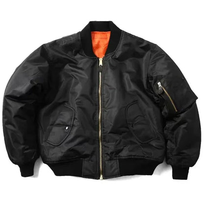 Women's Windproof Bomber Jacket Zip Pocket Ribbed Cuffs