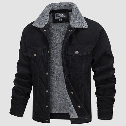 Men's Corduroy Jacket Sherpa Lined Warm Brown