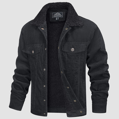 Men's Corduroy Jacket Sherpa Lined Warm Brown