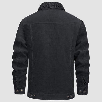 Men's Corduroy Jacket Sherpa Lined Warm Brown