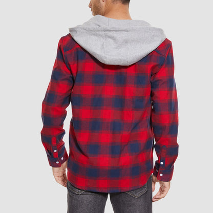 Men's Flannel Shirt Jacket Long Sleeve Cotton Plaid