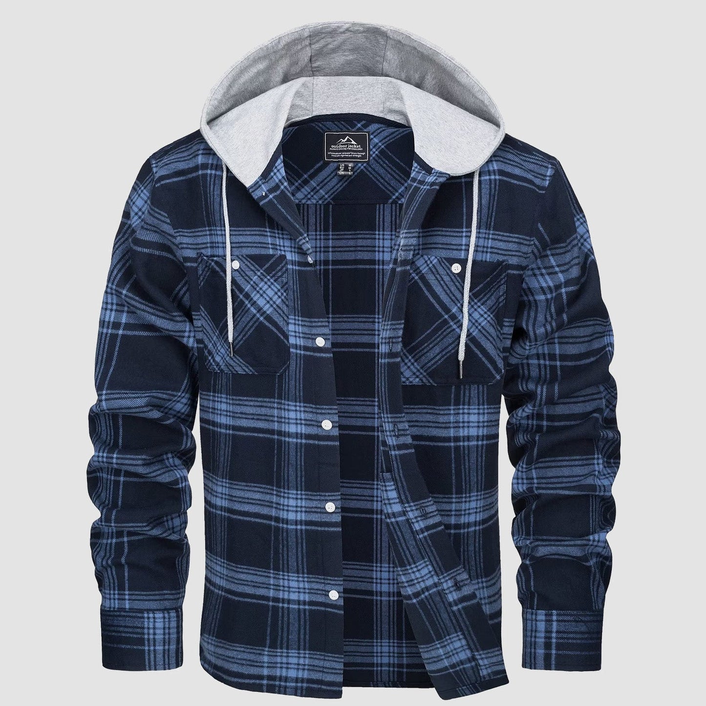 Men's Flannel Shirt Jacket Long Sleeve Cotton Plaid