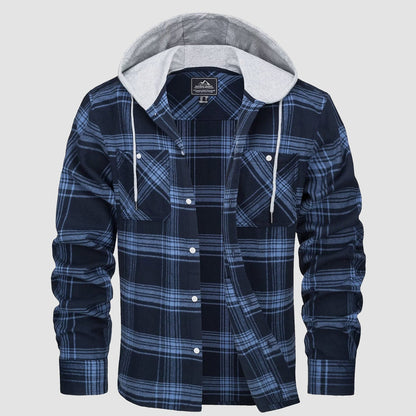 Men's Flannel Shirt Jacket Long Sleeve Cotton Plaid