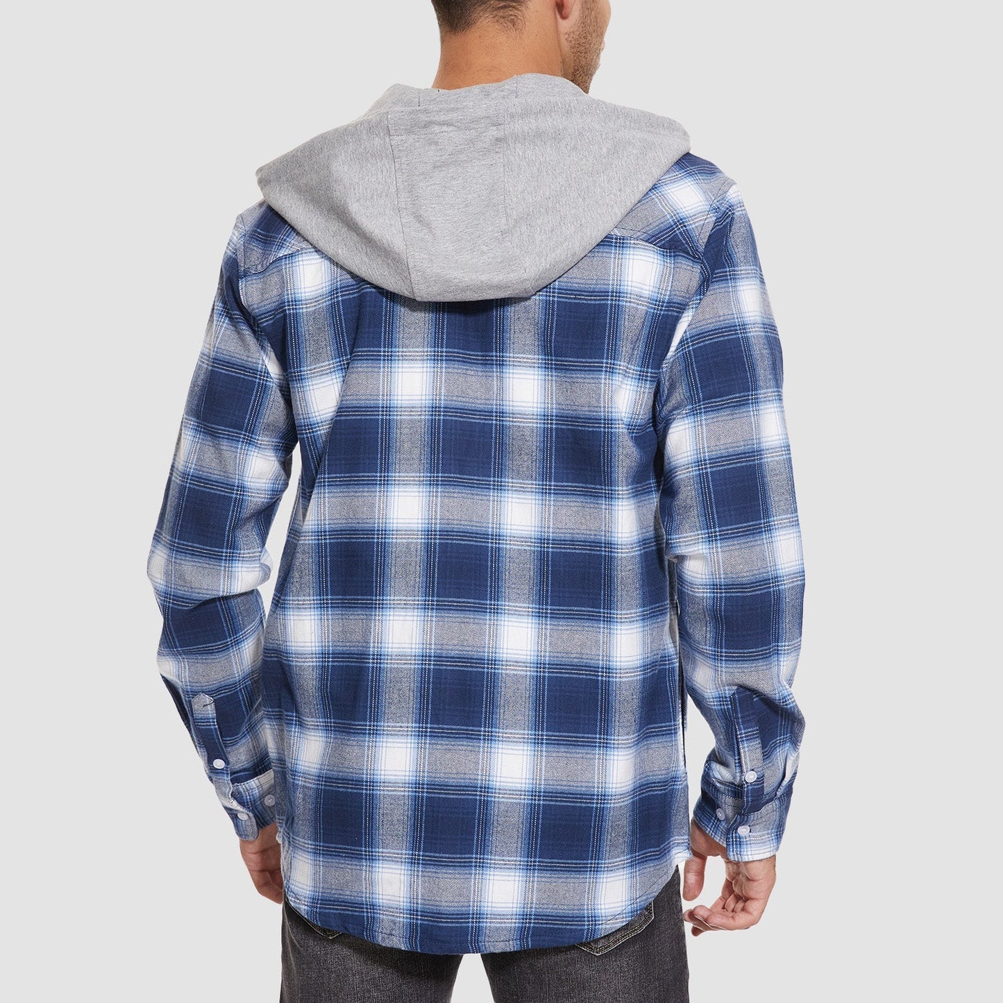 Men's Flannel Shirt Jacket Long Sleeve Cotton Plaid