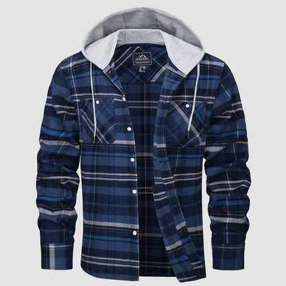 Men's Flannel Shirt Jacket Long Sleeve Cotton Plaid