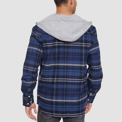 Men's Flannel Shirt Jacket Long Sleeve Cotton Plaid