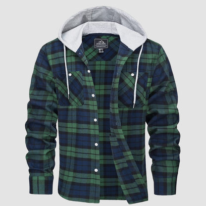 Men's Flannel Shirt Jacket Long Sleeve Cotton Plaid
