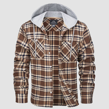 Men's Flannel Shirt Jacket Long Sleeve Cotton Plaid