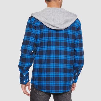 Men's Flannel Shirt Jacket Long Sleeve Cotton Plaid