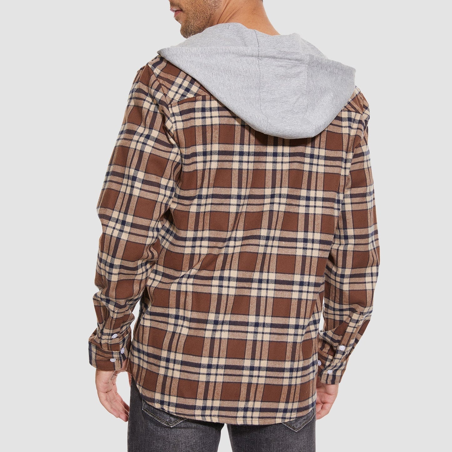 Men's Flannel Shirt Jacket Long Sleeve Cotton Plaid