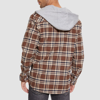 Men's Flannel Shirt Jacket Long Sleeve Cotton Plaid