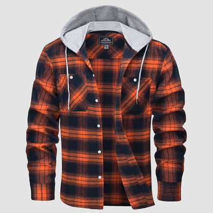 Men's Flannel Shirt Jacket Long Sleeve Cotton Plaid