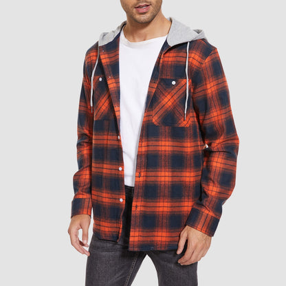 Men's Flannel Shirt Jacket Long Sleeve Cotton Plaid