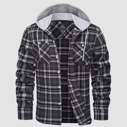 Men's Flannel Shirt Jacket Long Sleeve Cotton Plaid