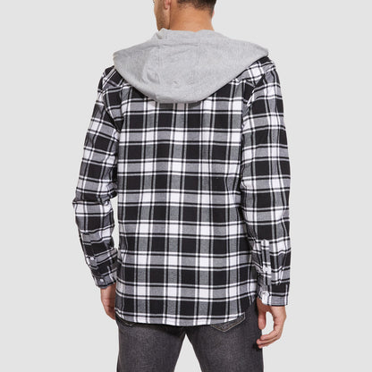 Men's Flannel Shirt Jacket Long Sleeve Cotton Plaid