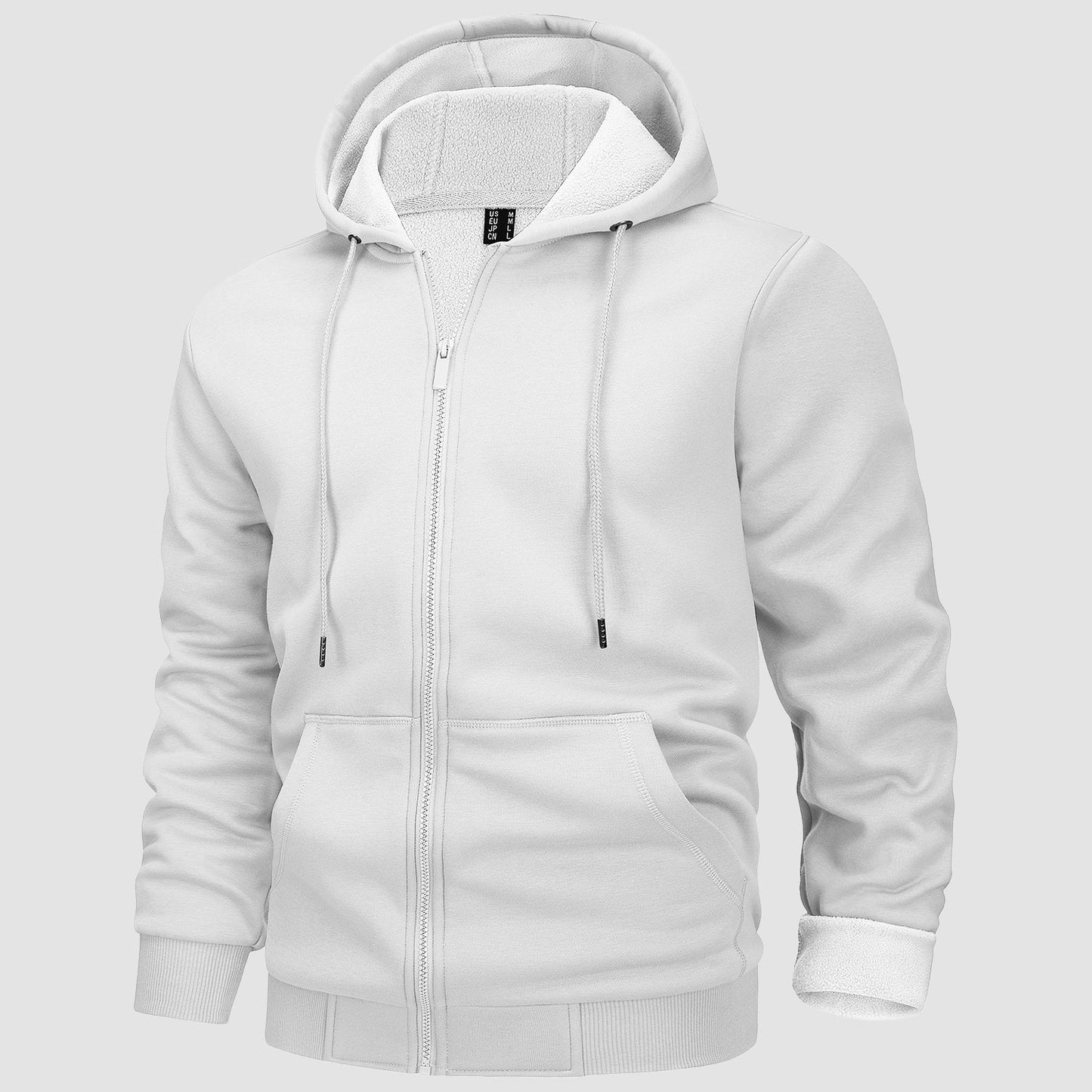 Men's Fleece Bomber Jacket Zip-Up Hoodie Sweatshirt