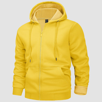 Men's Fleece Bomber Jacket Zip-Up Hoodie Sweatshirt
