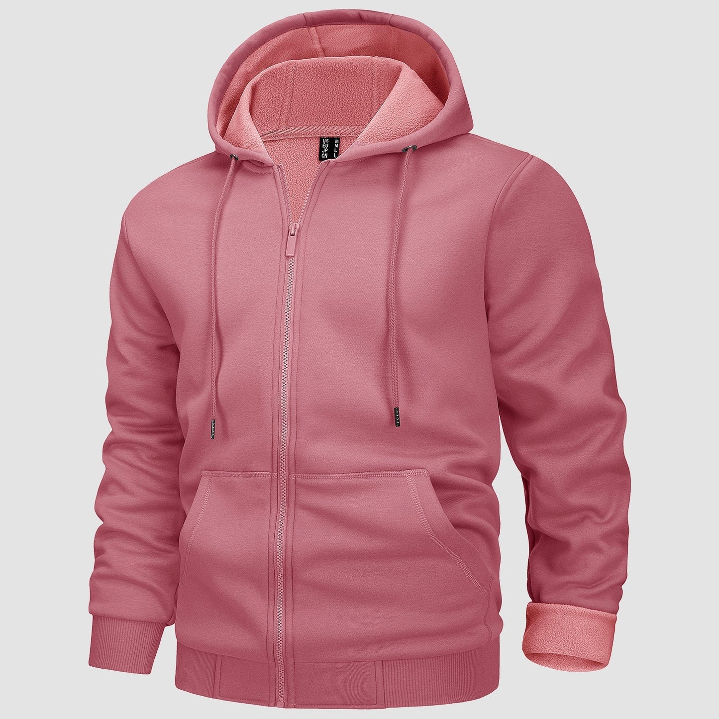 Men's Fleece Bomber Jacket Zip-Up Hoodie Sweatshirt