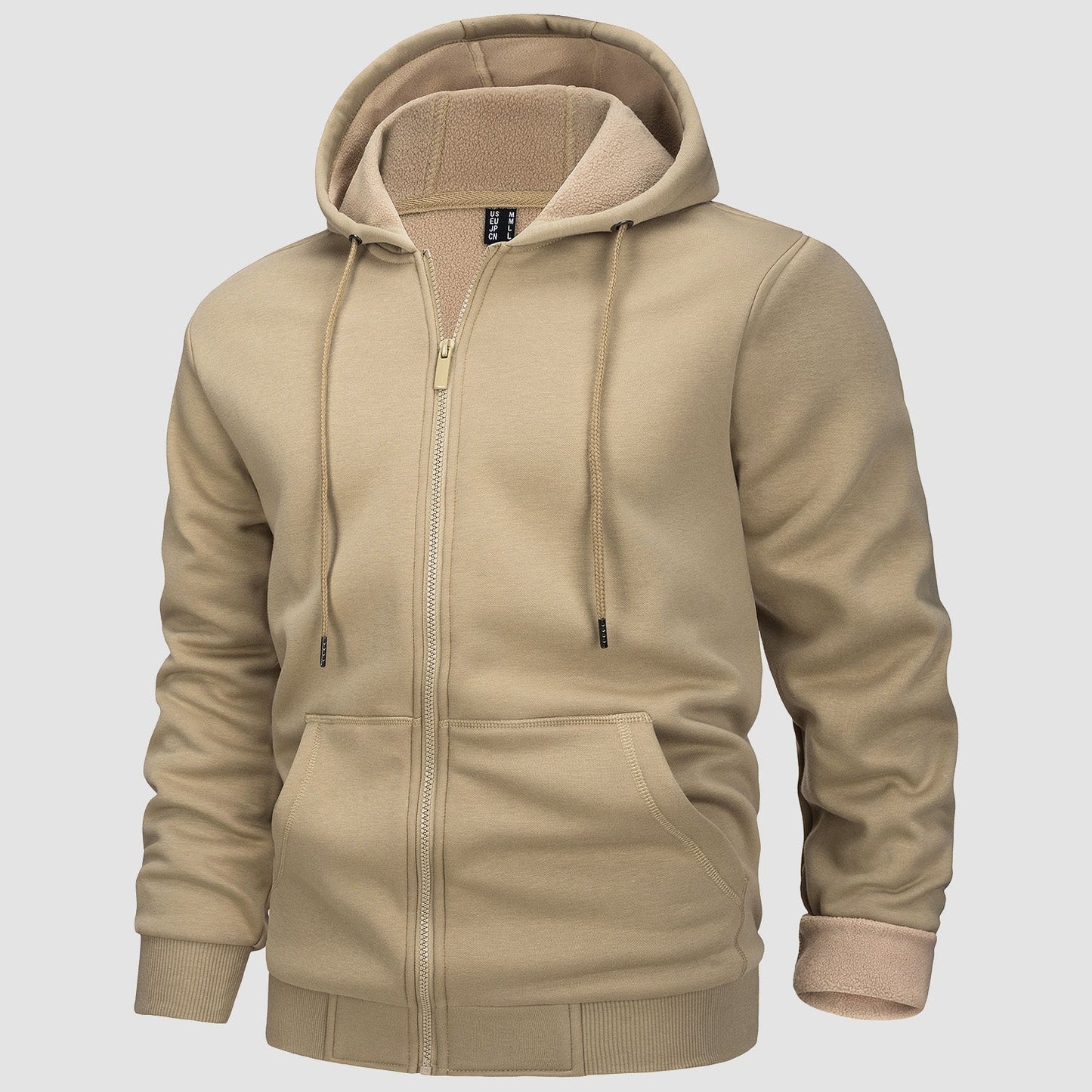 Men's Fleece Bomber Jacket Zip-Up Hoodie Sweatshirt